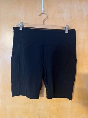 Prana Black High-Rise Bike Shorts with Side Pockets